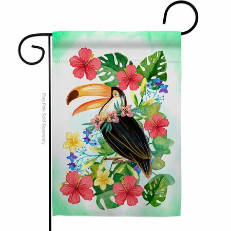 PATIO TRASERO Tropical Toucan Summertime 13 x 18.5 in. Double-Sided Decorative Vertical Garden Flags for PA4069932